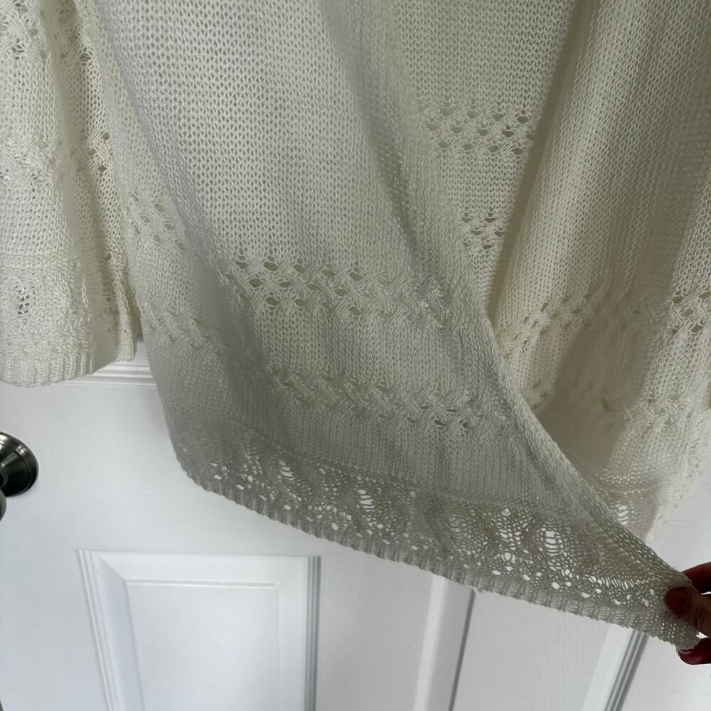 Skye's the Limit Knit Open Front Cardigan White XL - Picture 6 of 12
